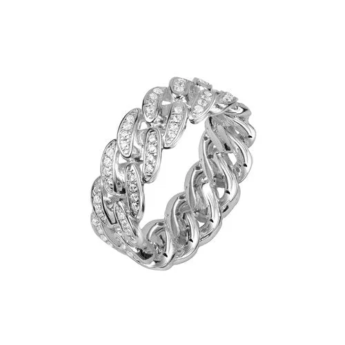 Limited-Time Jewelry Discounts – Shine Without The Splurge Iced out Cuban Link Ring - White Gold Limited-Time Jewelry Discounts – Shine Without The Splurge Iced out Cuban Link Ring - White Gold