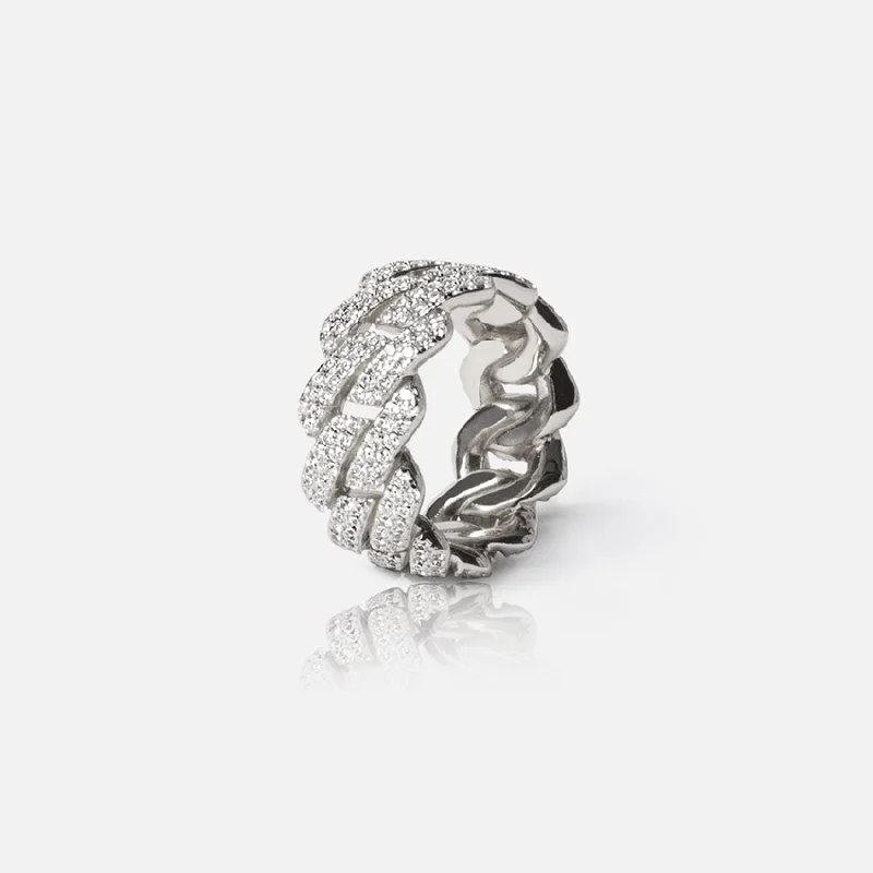 Exclusive Gemstone Jewelry At Special Prices Prong Cuban Ring - White Gold
