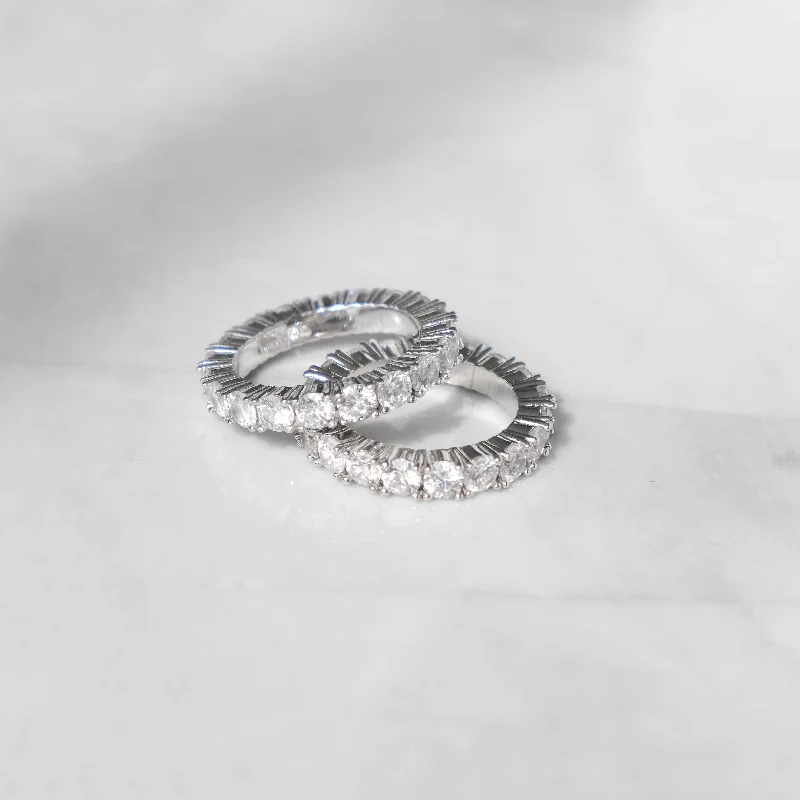 Discounted Jewelry For A Glamorous Look Single Row Eternity Ring - White Gold
