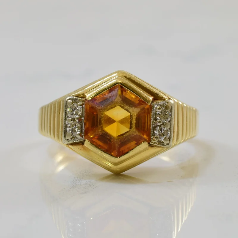 Shop Fine Jewelry With Exclusive Savings Bezel Set Hexagonal Citrine & Diamond Ring | 1.70ct, 0.10ctw | SZ 9.25 | Shop Fine Jewelry With Exclusive Savings Bezel Set Hexagonal Citrine & Diamond Ring | 1.70ct, 0.10ctw | SZ 9.25 |