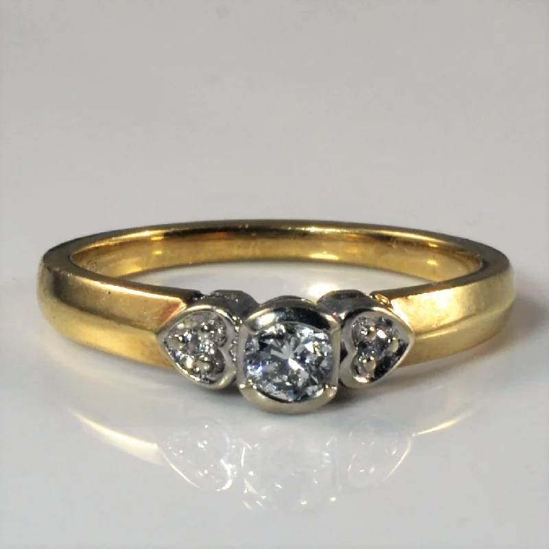 Shop Handcrafted Jewelry At Special Promotional Rates Heart Detailed Three Stone Diamond Ring | 0.17ctw | SZ 6.25 | Shop Handcrafted Jewelry At Special Promotional Rates Heart Detailed Three Stone Diamond Ring | 0.17ctw | SZ 6.25 |