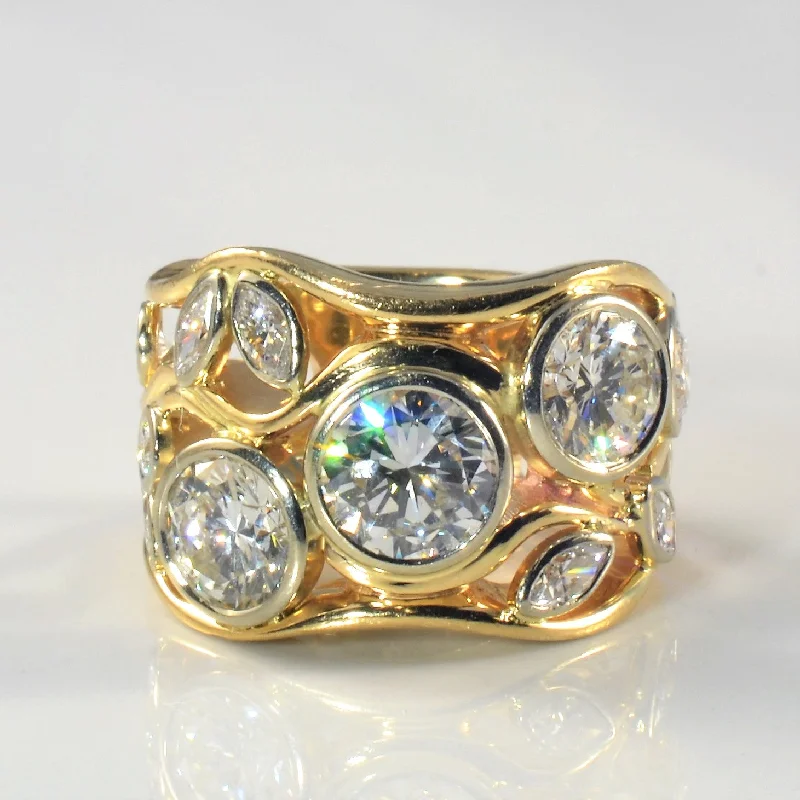 Luxury Jewelry Clearance – Shop Premium Styles Now Bezel Set Multi Diamond Ring | 3.78ctw | SZ 5.5 |