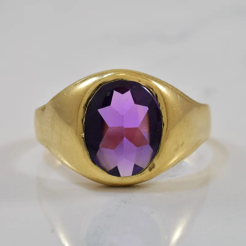 Gorgeous Jewelry, Limited-Time Savings Bezel Set Synthetic Purple Sapphire Ring | 3.00ct | SZ 10.25 |