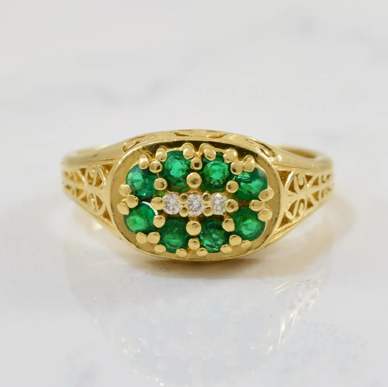 The Perfect Jewelry Piece At The Perfect Discount 'Birks' Emerald & Diamond Filigree Ring | 0.32ctw, 0.03ctw | SZ 6.25 | The Perfect Jewelry Piece At The Perfect Discount 'Birks' Emerald & Diamond Filigree Ring | 0.32ctw, 0.03ctw | SZ 6.25 |