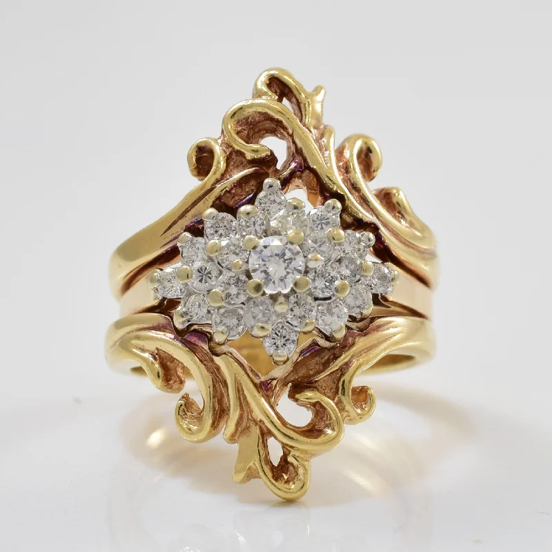 Classic And Modern Jewelry Styles On Sale Ornate Diamond Cocktail Ring | 0.41ctw | SZ 4.5 | Classic And Modern Jewelry Styles On Sale Ornate Diamond Cocktail Ring | 0.41ctw | SZ 4.5 |