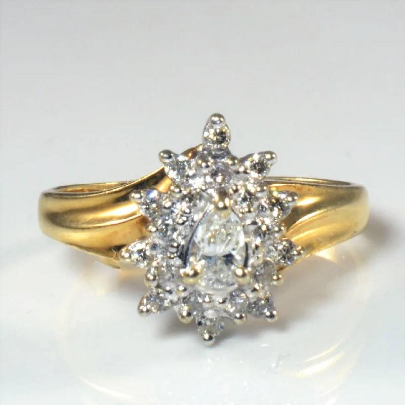 Limited-Stock Jewelry Sale – Once It's Gone, It's Gone Pear Cut Diamond Cluster Engagement Ring | 0.35ctw | SZ 6.5 | Limited-Stock Jewelry Sale – Once It's Gone, It's Gone Pear Cut Diamond Cluster Engagement Ring | 0.35ctw | SZ 6.5 |