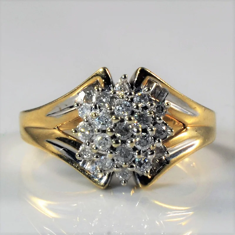 Chic And Stylish Jewelry At Exclusive Prices Flared Taper Diamond Cluster Ring | 0.38ctw | SZ 7 |