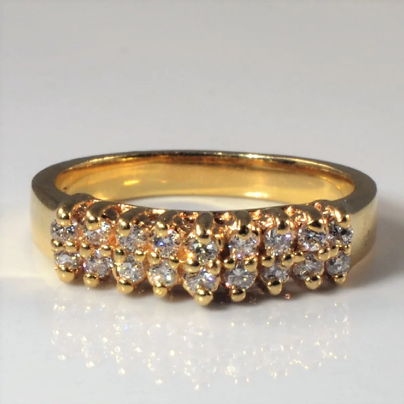 Dainty Floral Jewelry For Feminine Elegance Double Row Diamond Band | 0.18ctw | SZ 5.5 | Dainty Floral Jewelry For Feminine Elegance Double Row Diamond Band | 0.18ctw | SZ 5.5 |