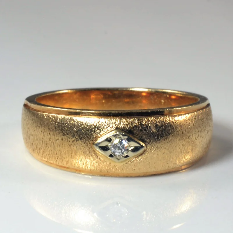 Big Discounts On Elegant Jewelry Collections Satin Finish Single Diamond Band | 0.04ct | SZ 10 |