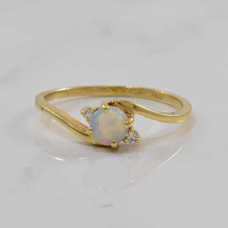 Final Call For Exquisite Jewelry At Reduced Rates Diamond & Opal Bypass Ring | 0.02ctw | SZ 7 | Final Call For Exquisite Jewelry At Reduced Rates Diamond & Opal Bypass Ring | 0.02ctw | SZ 7 |