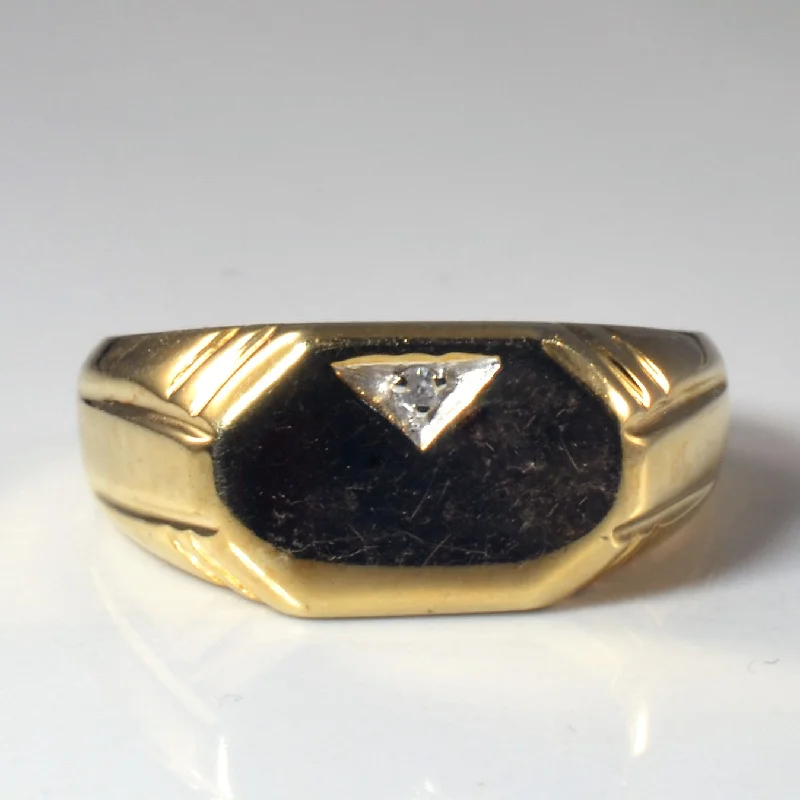 Timeless Beauty, Unbeatable Deals – Jewelry Sale On Diamond Signet Ring | 0.01ct | SZ 9.5 |