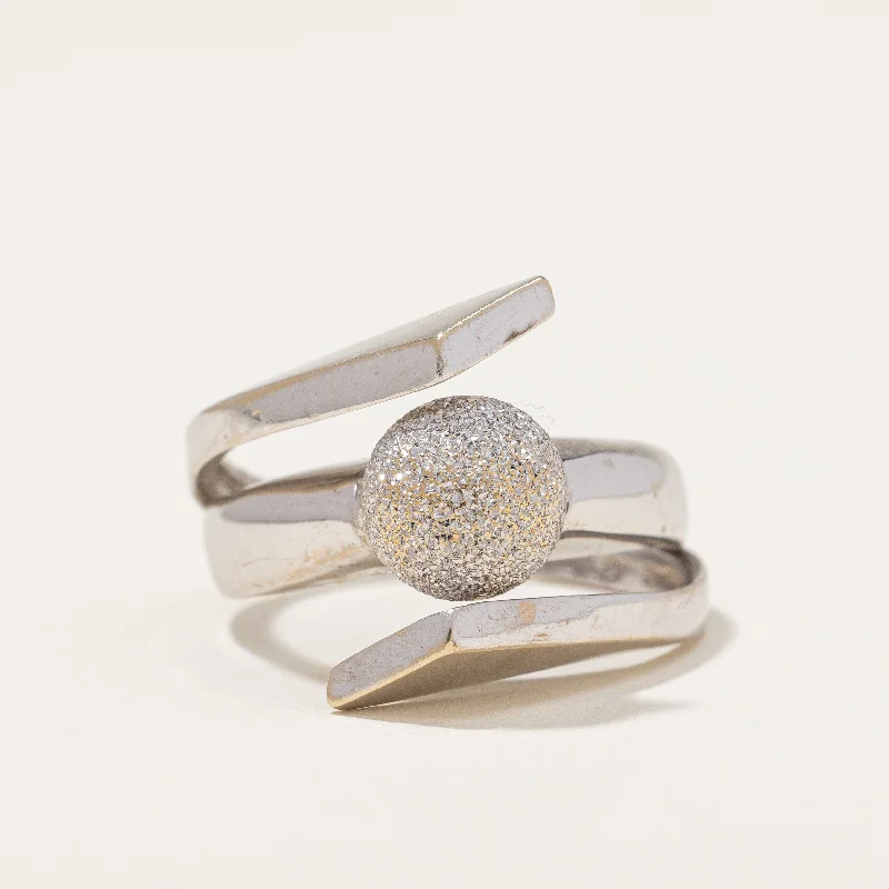 Grab Exquisite Jewelry At The Lowest Prices Diamond Cut Bypass Ball Ring | SZ 7.5 |