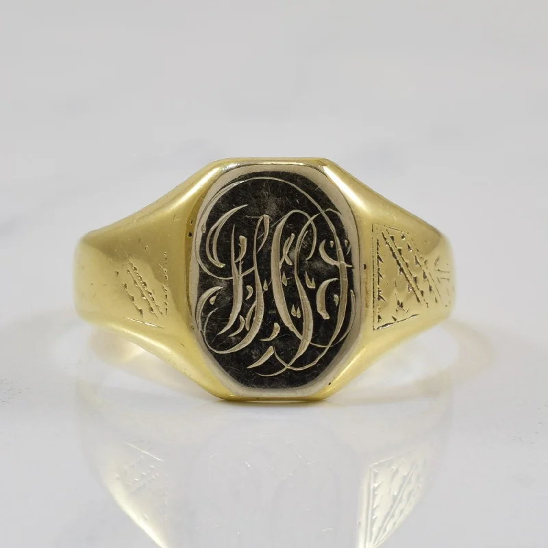 Affordable Luxury Jewelry For Every Occasion Engraved 'HC' Initial Signet Ring | SZ 12 |