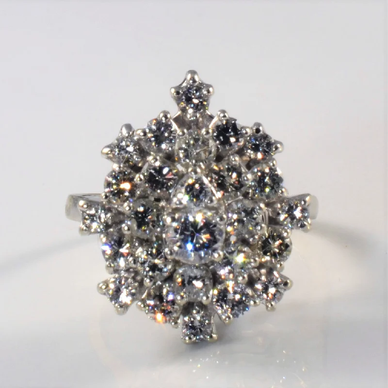 Get Ready To Sparkle – Special Jewelry Discounts Unique Diamond Cluster Burst Cocktail Ring | 2.77ctw | SZ 9.25 |