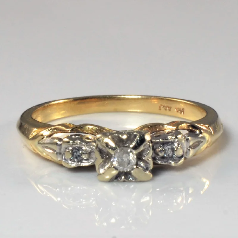 Unmissable Jewelry Sale – Shop Before It's Too Late Three Stone Diamond Illusion Ring | 0.07ctw | SZ 7 |