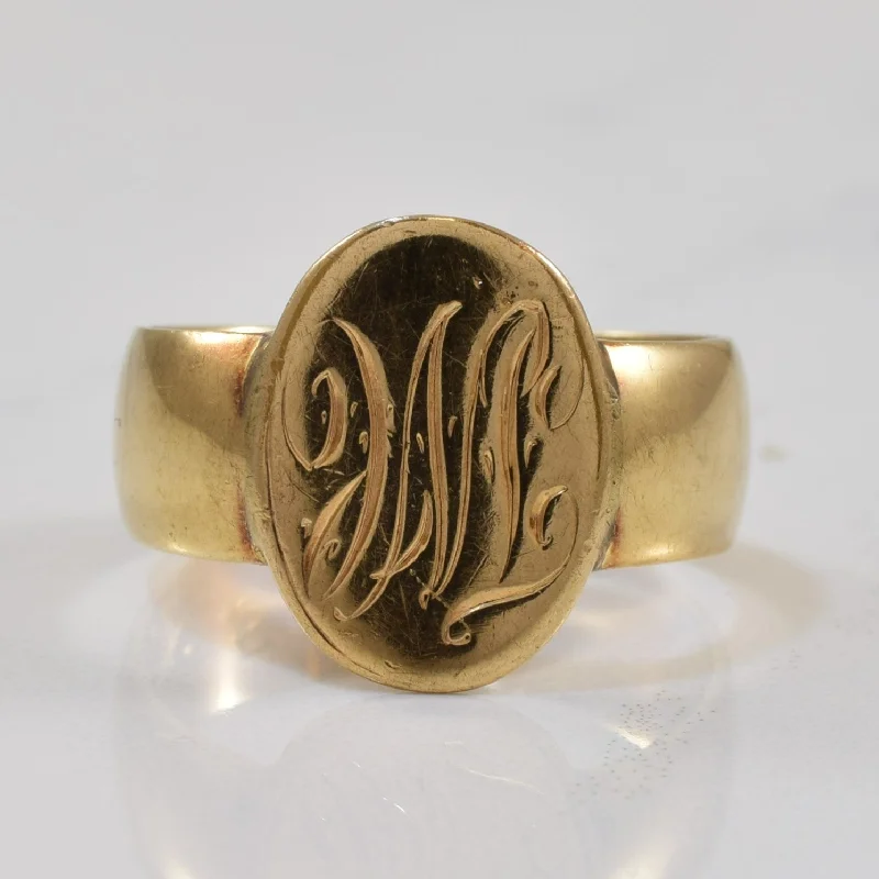 Exclusive Gemstone Jewelry At Special Prices 1950s Engraved Initial 'WL' Signet Ring | SZ 6 |