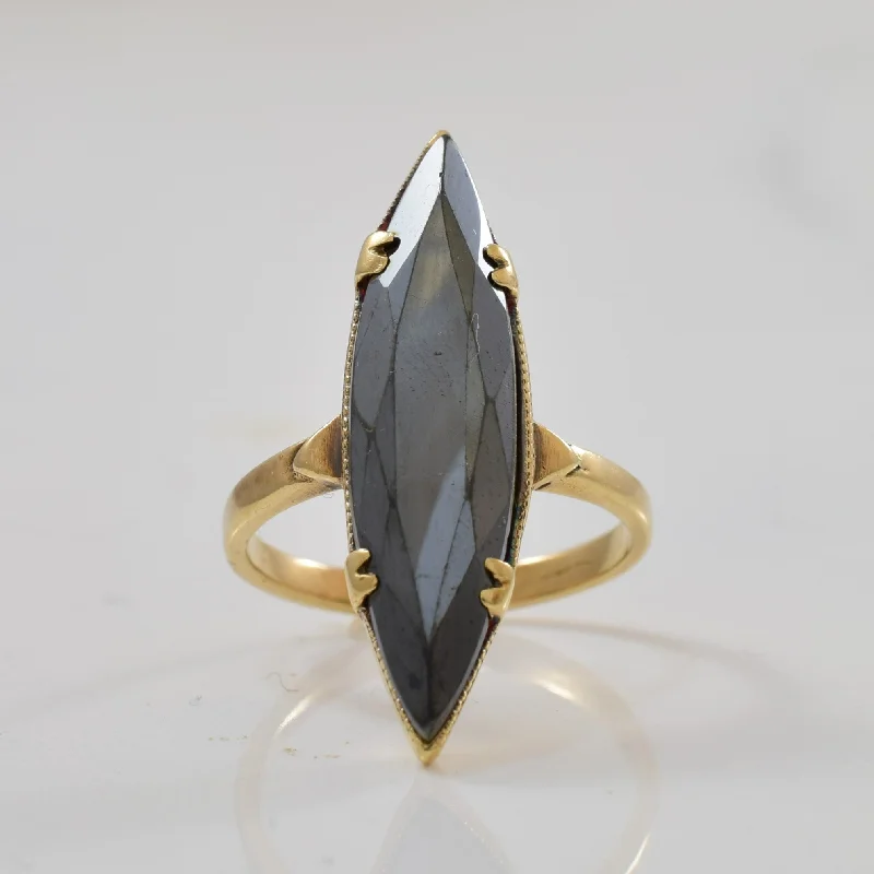 Best Jewelry Sale Prices – Limited-Time Offer Hematite Navette Ring | 6.00ct | SZ 5 |