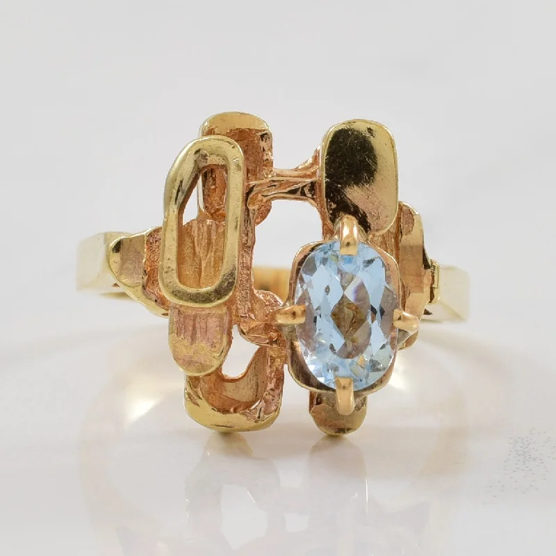 Don't Miss Out On Jaw-Dropping Jewelry Discounts Oval Aquamarine Cocktail Ring | 0.45ct | SZ 5.25 |