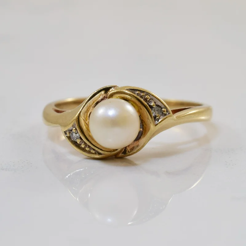 Timeless Jewelry At Special Discount Rates Pearl & Diamond Bypass Ring | 1.15ct, 0.01ctw | SZ 7.75 | Timeless Jewelry At Special Discount Rates Pearl & Diamond Bypass Ring | 1.15ct, 0.01ctw | SZ 7.75 |