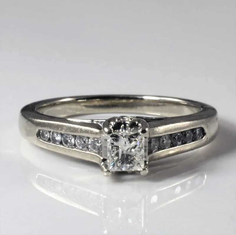 Personalized Engraved Jewelry For Meaningful Gifts Princess Cathedral Engagement Ring | 0.71ctw | SZ 7 | Personalized Engraved Jewelry For Meaningful Gifts Princess Cathedral Engagement Ring | 0.71ctw | SZ 7 |