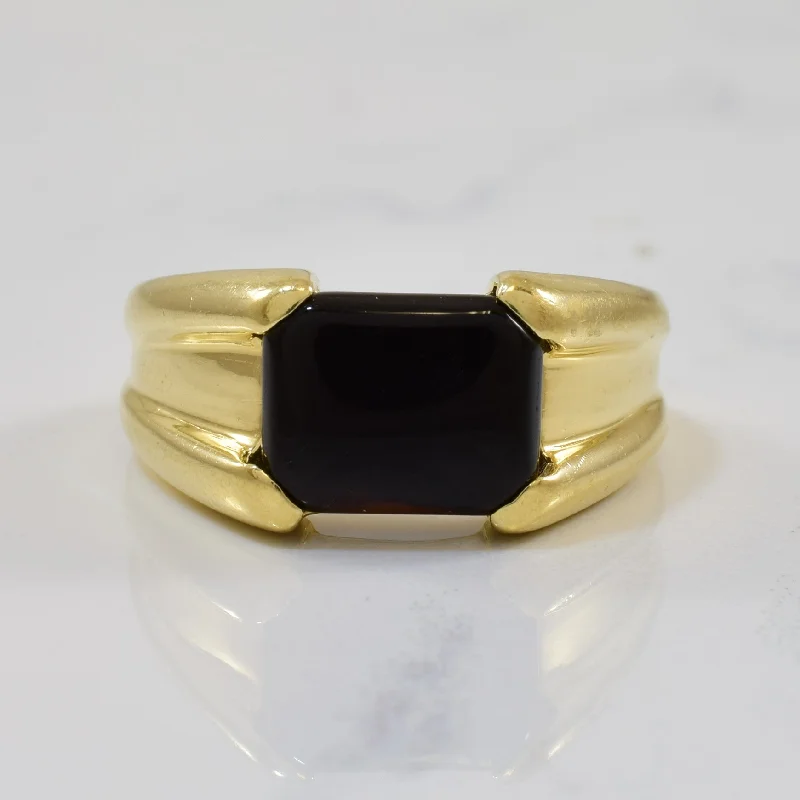 Trending Jewelry Styles Now At Limited-Time Discounts Italian Gold Onyx Ring | 3.30ct | SZ 6.75 |