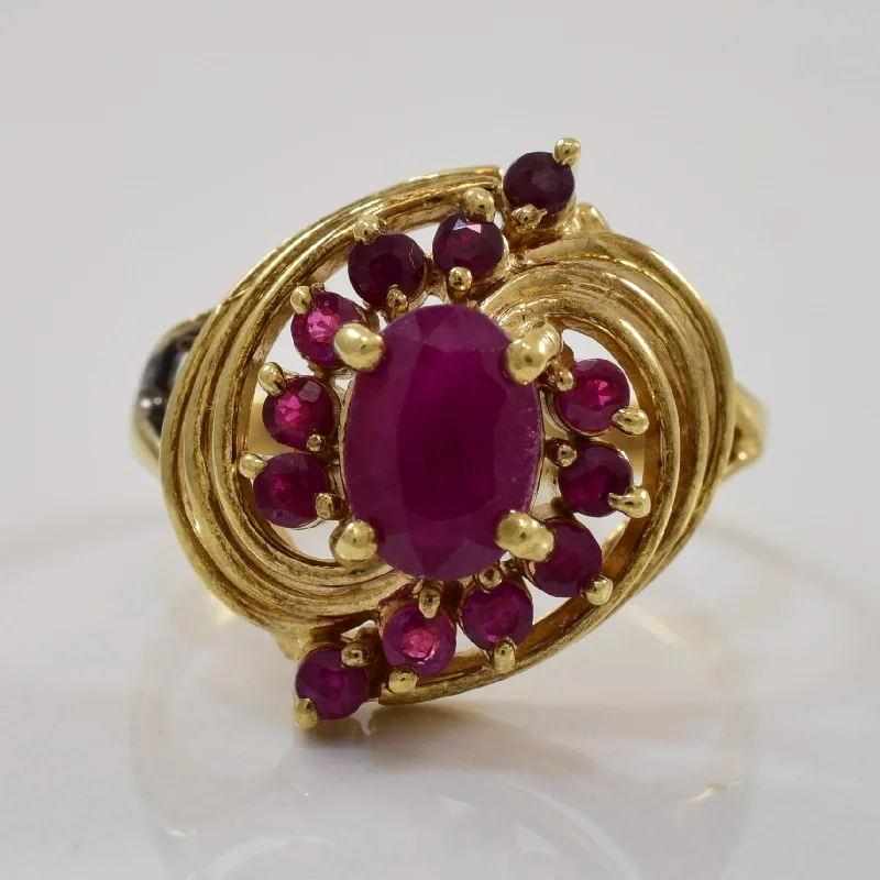 Special Jewelry Deals – Upgrade Your Collection Ruby Bypass Swirl Cocktail Ring | 1.30ctw | SZ 5.25 |