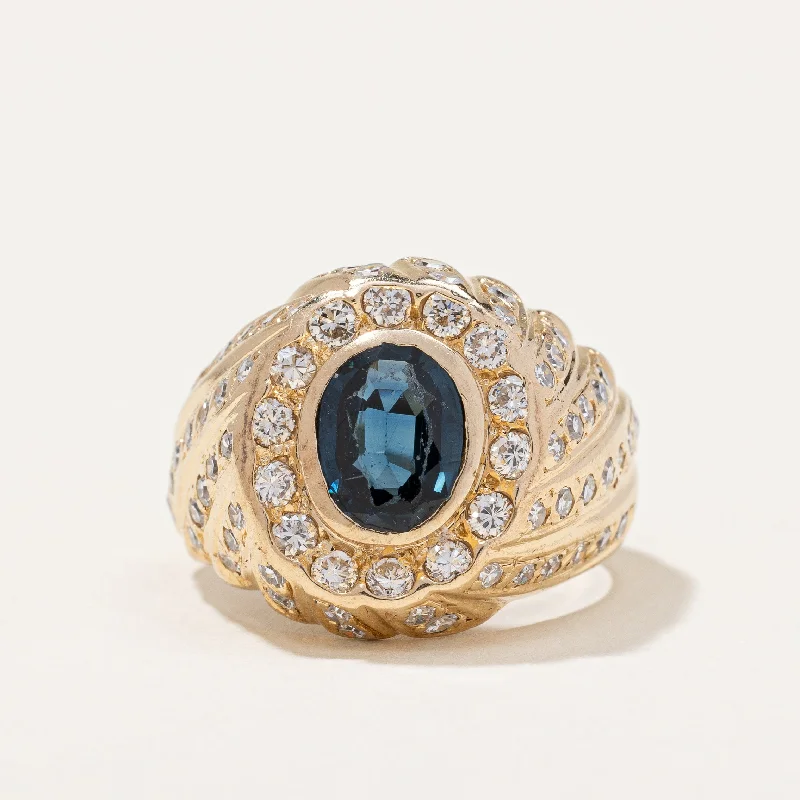 Flash Deals On Fine Jewelry – Shop Before It's Gone Teal Sapphire & Diamond Twist Ring | 0.94ct, 0.78ctw | SZ 5 |