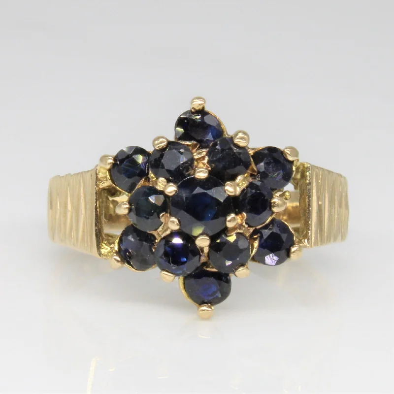 Clearance Sale On High-End Jewelry Collections Textured Sapphire Cluster Ring | 1.30ctw | SZ 6.25 | Clearance Sale On High-End Jewelry Collections Textured Sapphire Cluster Ring | 1.30ctw | SZ 6.25 |