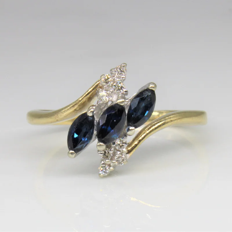 Exclusive Jewelry Sale – Limited-Time Discounts Marquise Sapphire & Diamond Bypass Ring | 0.50ctw, 0.08ctw | SZ 7.5 | Exclusive Jewelry Sale – Limited-Time Discounts Marquise Sapphire & Diamond Bypass Ring | 0.50ctw, 0.08ctw | SZ 7.5 |