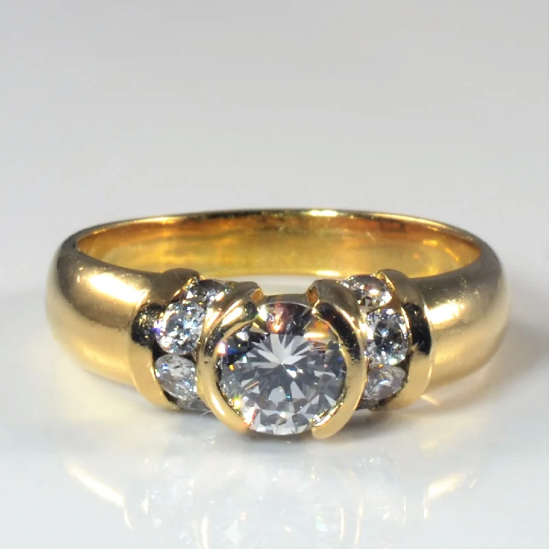 Shop Dazzling Jewelry At The Best Prices Channel Detailed Semi Bezel Diamond Ring | 0.90ctw | SZ 7.5 |