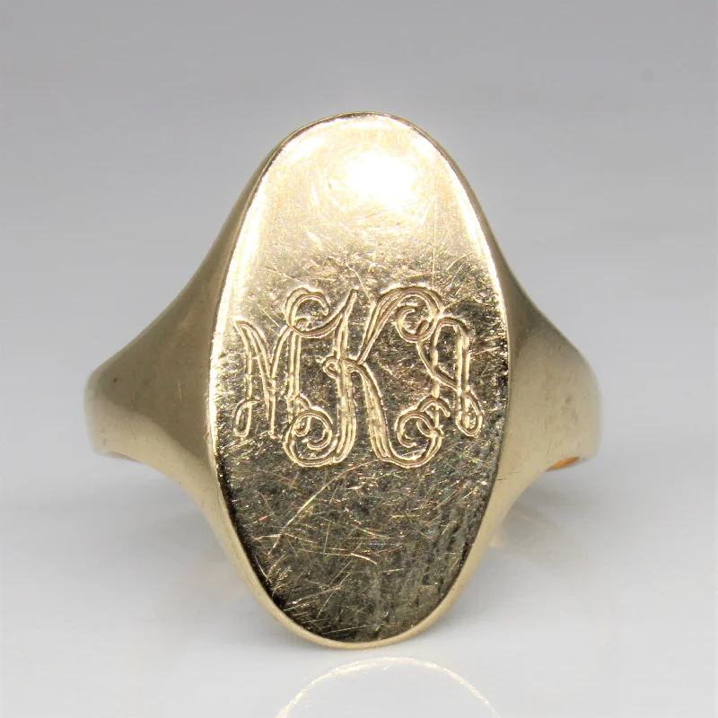 Exclusive Jewelry Sale Event – Shop Now Engraved Initial 'MKA' Signet Ring | SZ 6.75 |