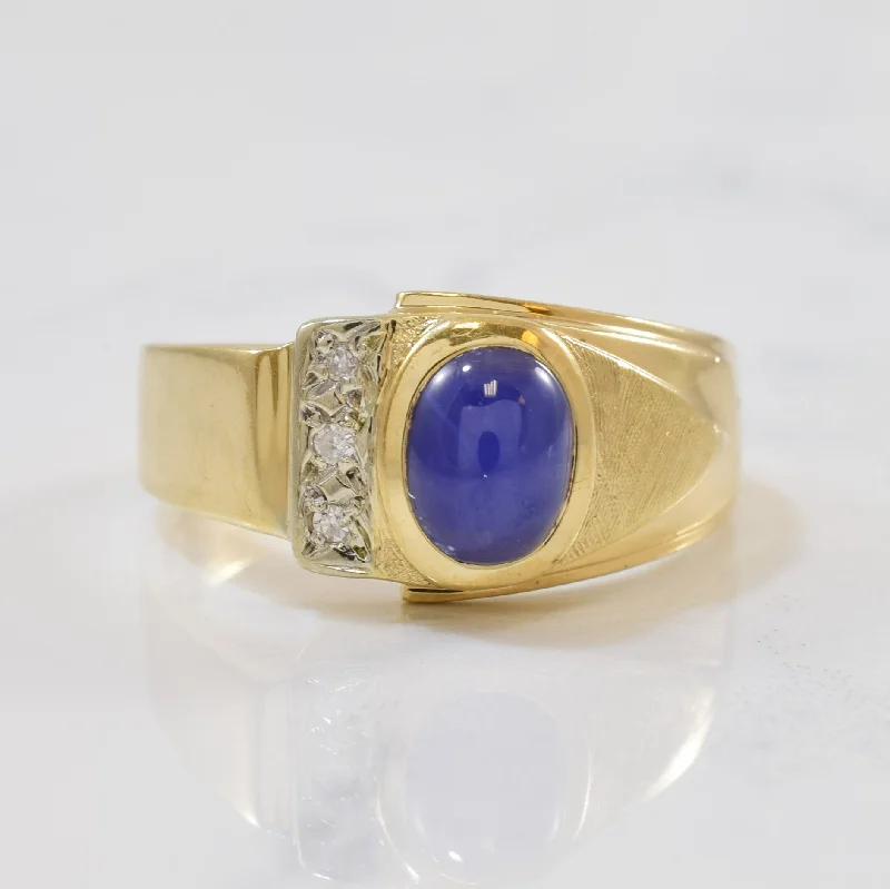 Sparkle On A Budget – Fine Jewelry For Less Synthetic Blue Star Sapphire & Diamond Ring | 1.45ct, 0.03ctw | SZ 10 | Sparkle On A Budget – Fine Jewelry For Less Synthetic Blue Star Sapphire & Diamond Ring | 1.45ct, 0.03ctw | SZ 10 |
