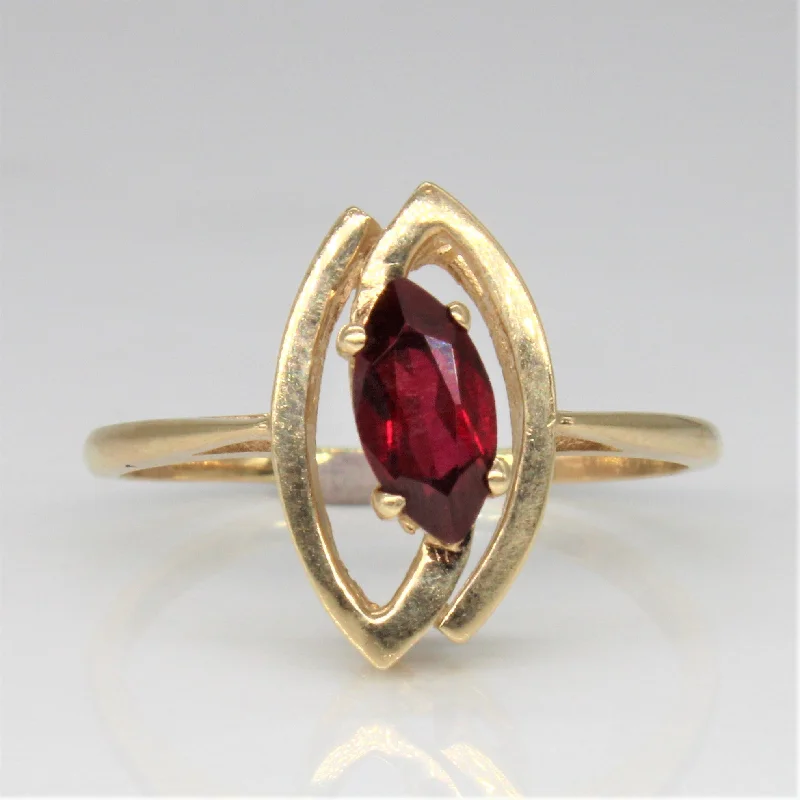 Premium Jewelry Now Available At Special Discounts Synthetic Marquise Ruby Ring | 0.75ct | SZ 8.5 |