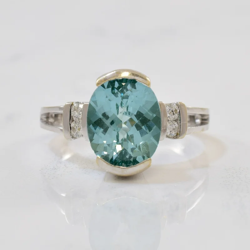 The Perfect Accessory For Less – Jewelry Sale Live Semi Bezel Synthetic Spinel & Diamond Ring | 2.90ct, 0.16ctw | SZ 6.75 |