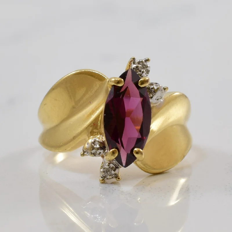 Handcrafted Jewelry Sale – Unique Designs At Low Prices Marquise Garnet & Diamond Bypass Ring | 0.91ct, 0.01ctw | SZ 3.5 | Handcrafted Jewelry Sale – Unique Designs At Low Prices Marquise Garnet & Diamond Bypass Ring | 0.91ct, 0.01ctw | SZ 3.5 |