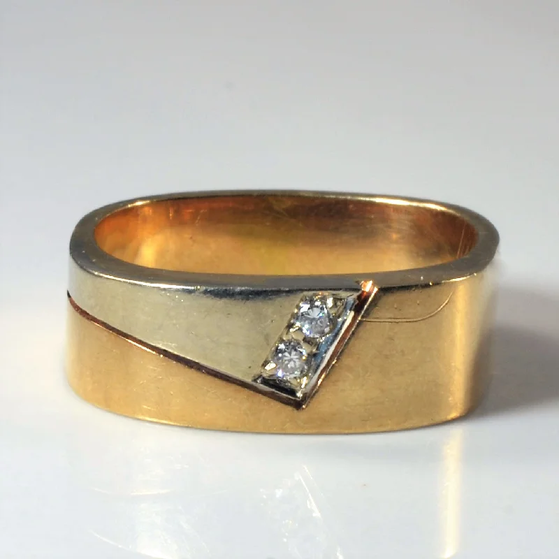 Stunning Jewelry At Even More Stunning Prices Two Tone Gold Diamond Band | 0.03ctw | SZ 7.75 |