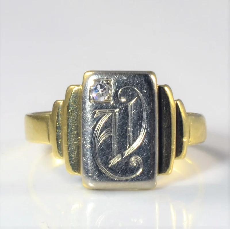 Sparkle On A Budget – Fine Jewelry For Less Initial 'AD' Diamond Signet Ring | 0.03ct | SZ 6 |