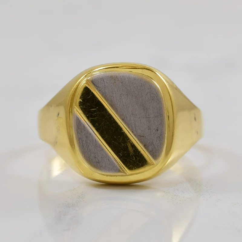 Exclusive Jewelry Offers – Sparkle For Less Two Tone Diagonal Detailed Signet Ring | SZ 12.5 | Exclusive Jewelry Offers – Sparkle For Less Two Tone Diagonal Detailed Signet Ring | SZ 12.5 |