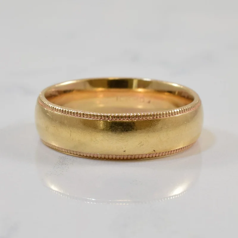 Timeless Jewelry At Special Discount Rates Yellow Gold Milgrain Edged Band | SZ 9.25 |
