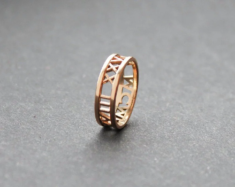 Shop Stylish Jewelry Now And Save Big Personalized Roman Numerals Wedding Band