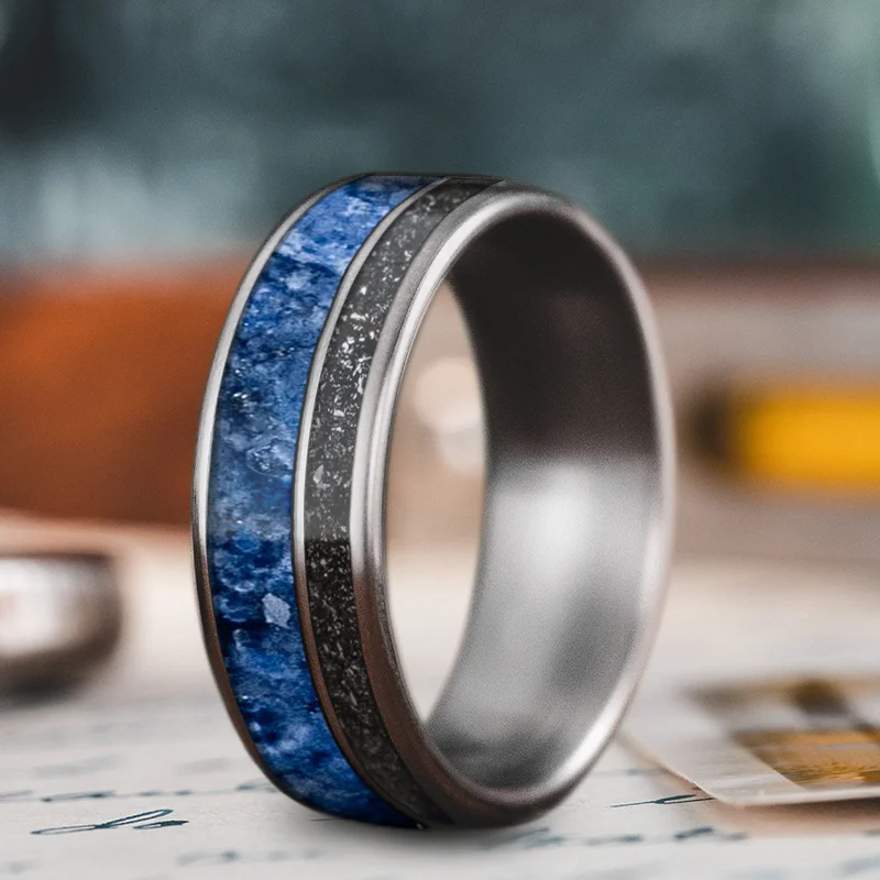 Limited-Time Offer On Elegant Jewelry Pieces Custom Design - 2-Inlay Offset Ring PS6ANqD_2lAvacD5wzwXUqEu
