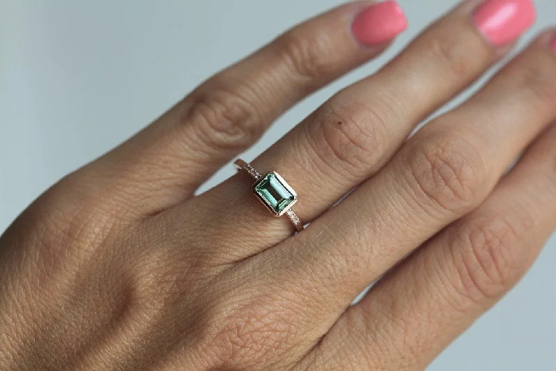 Huge Markdowns On Premium Jewelry Styles Green Tourmaline Ring, Pave Diamond Ring