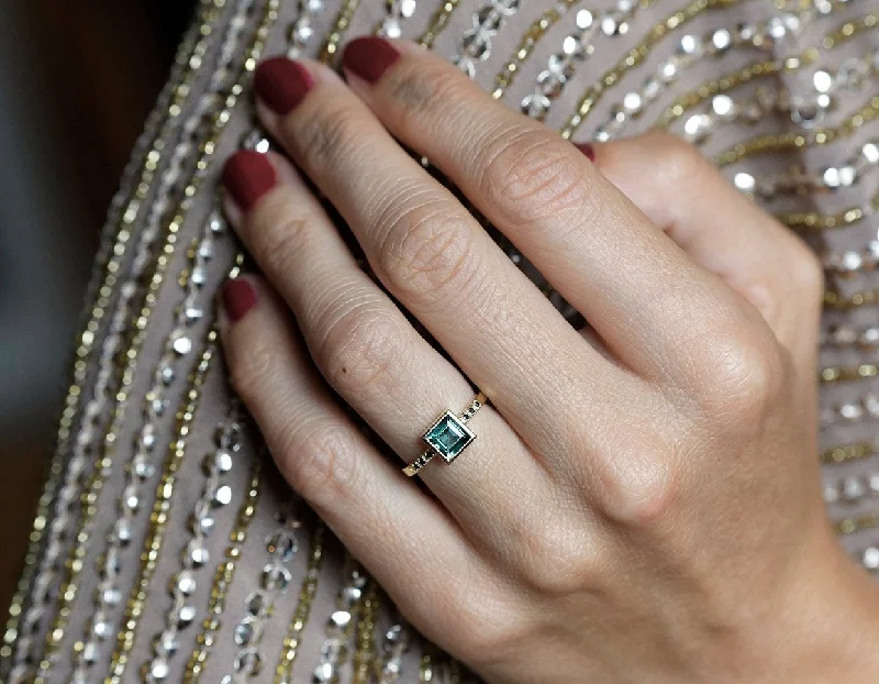 Shop Dazzling Jewelry At The Best Prices Green Tourmaline Ring With Black Diamonds