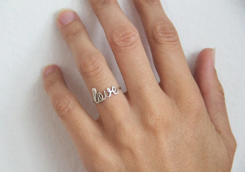 Don't Miss Our Biggest Jewelry Sale Of The Season Thin Love Ring, Gold Love Ring