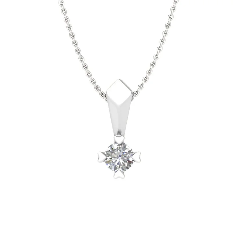 Luxury Jewelry At Unbeatable Discounts 0.05 Carat Diamond Solitaire Pendant Necklace in Gold (Silver Chain Included) - IGI Certified