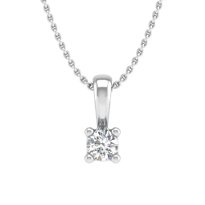Luxury Jewelry Sale – Elegant Styles At Unbeatable Prices 0.05 ctw 4-Prong Set Diamond Solitaire Pendant Necklace in Gold (Silver Chain Included) - IGI Certified