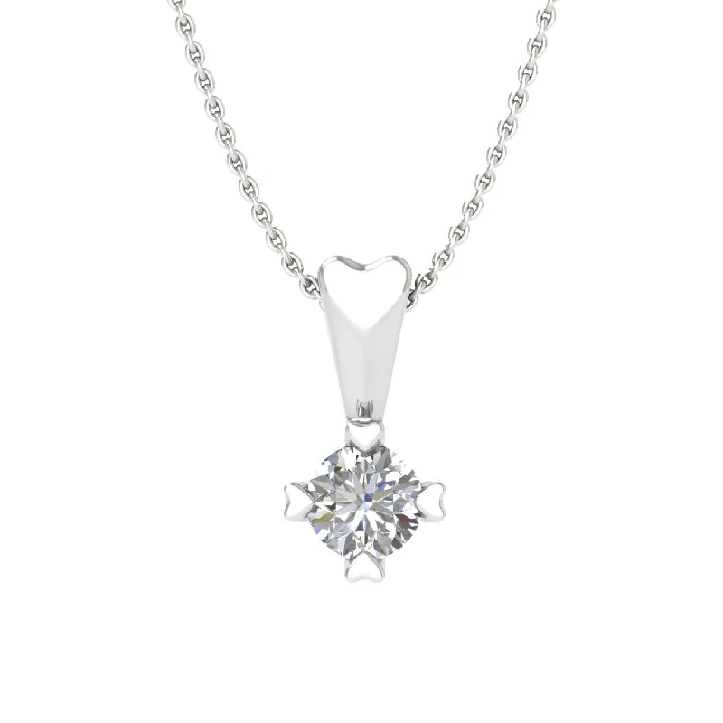 Bestselling Jewelry At Special Promotional Rates 0.08 Carat Diamond Solitaire Pendant Necklace in Gold (Silver Chain Included) - IGI Certified