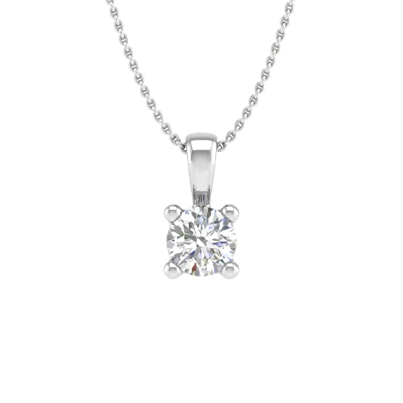 High-Quality Gemstone Jewelry For Special Occasions 0.15 Carat 4-Prong Set Diamond Solitaire Pendant in Gold (Silver Chain Included) - IGI Certified