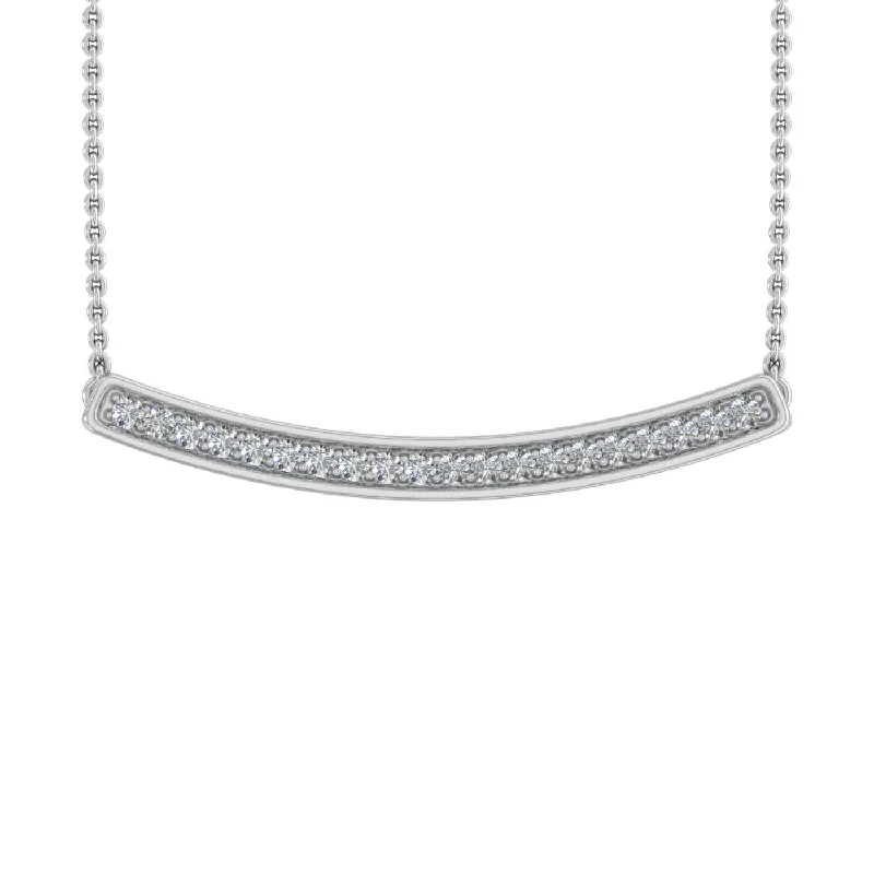 Sparkle On A Budget – Fine Jewelry For Less 0.15 Carat Diamond Curved Bar Pendant Necklace in Gold (Silver Chain Included) Sparkle On A Budget – Fine Jewelry For Less 0.15 Carat Diamond Curved Bar Pendant Necklace in Gold (Silver Chain Included)