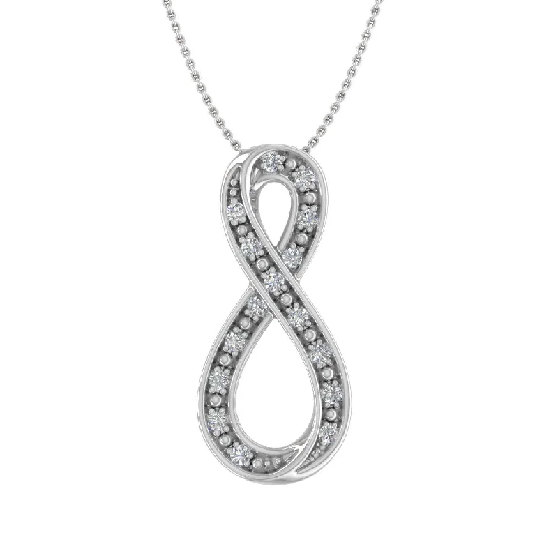 Personalized Jewelry Sale – Unique Gifts At Low Prices 0.15 Carat Diamond Infinity Pendant Necklace in Gold (Silver Chain Included) Personalized Jewelry Sale – Unique Gifts At Low Prices 0.15 Carat Diamond Infinity Pendant Necklace in Gold (Silver Chain Included)